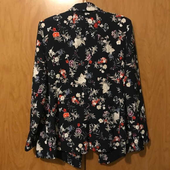Lane Bryant Women's Plus Size Navy Floral Statement Blazer Size 22 - Picture 4 of 9